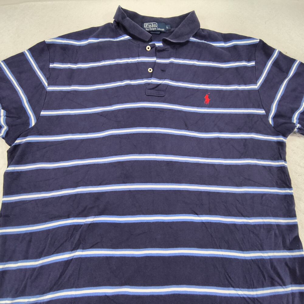 Polo by Ralph Lauren Collared Polo Shirt Mens Size Large L Blue White Red